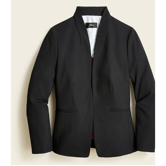 J.Crew $198Women's Going-Out Blazer in Stretch Twill Size 0 Black H2743